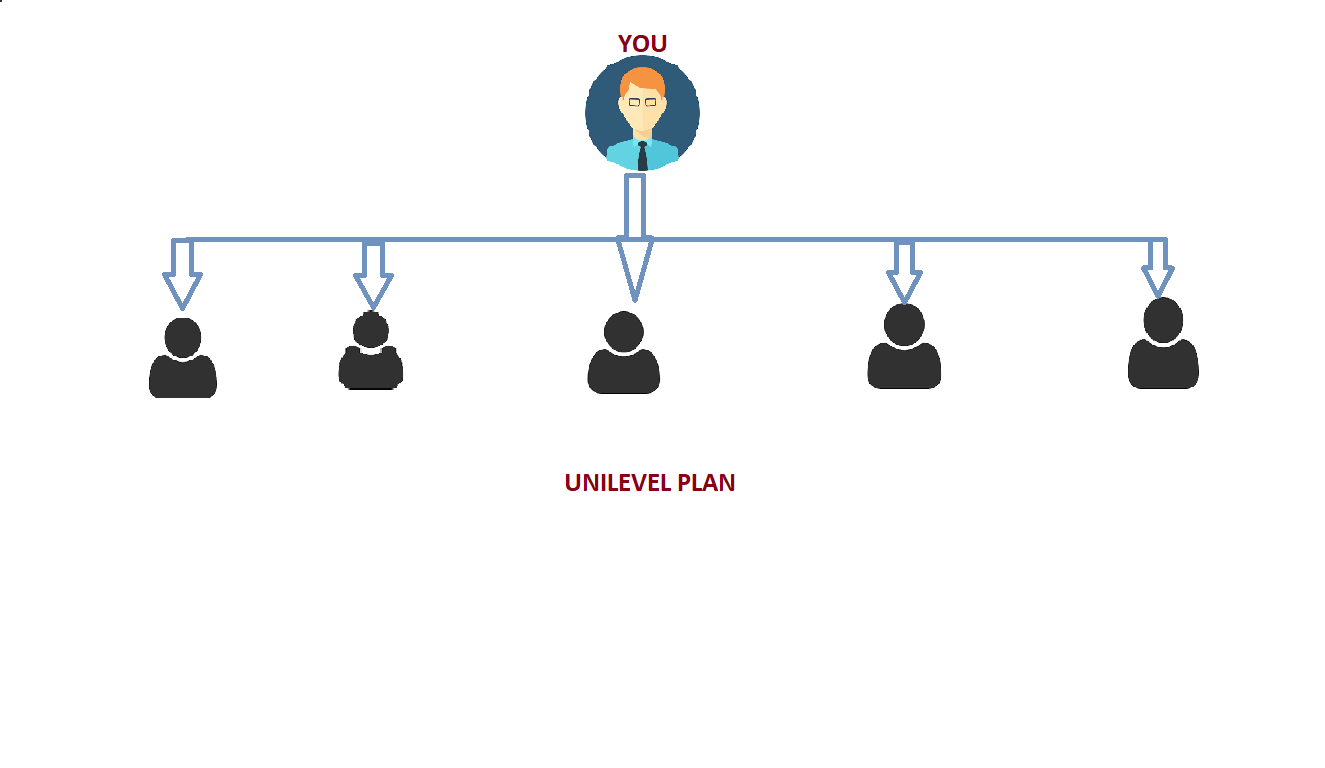Unilevel MLM plan structure